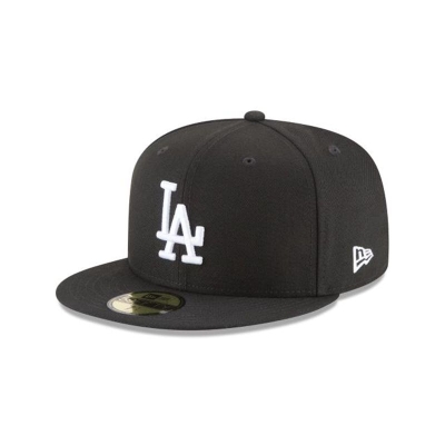 Black Los Angeles Dodgers Hat - New Era MLB Basic 59FIFTY Fitted Caps USA5173960